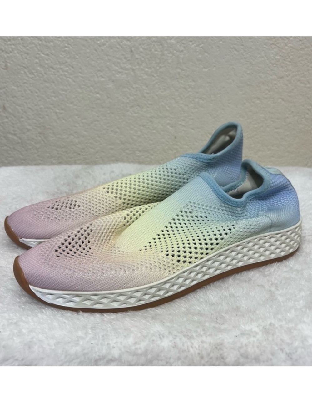 Urban Sport J Slides Tory Knit Sneakers Pink Blue Yelllow Size 8